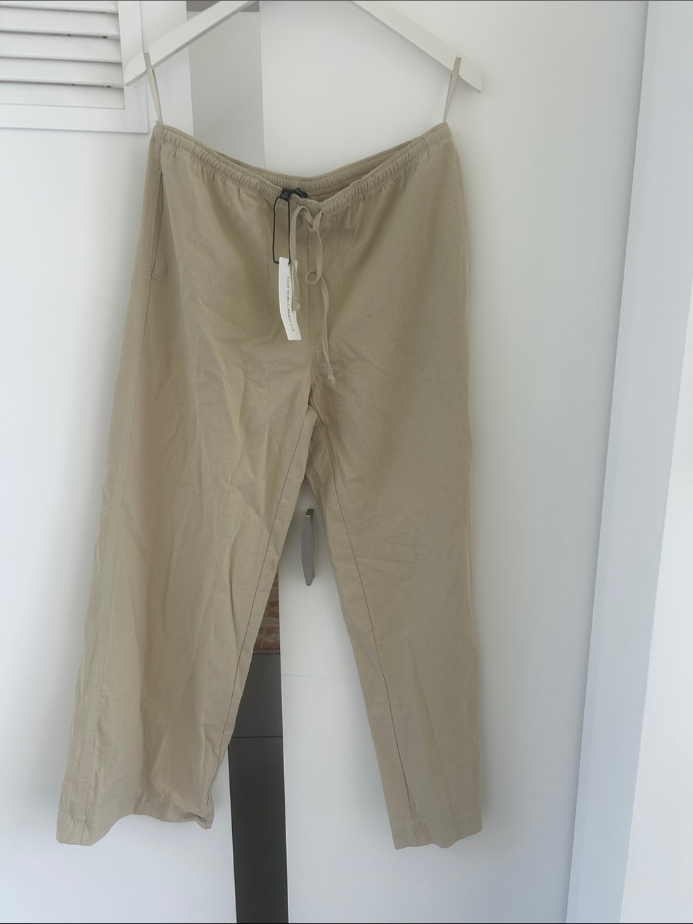 Cotton Candy Men's Drawstring Chinos in Light Khaki